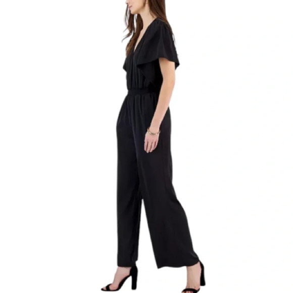 NWT 💕I.N.C. International Concepts Women's V-Neck Flutter-Sleeve Jumpsuit - Picture 3 of 5